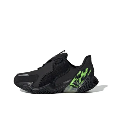 Adidas 4Uture RNR J Устойчивый к истиранию низкий топ Детская беговая обувь Черный Зеленый Подростки