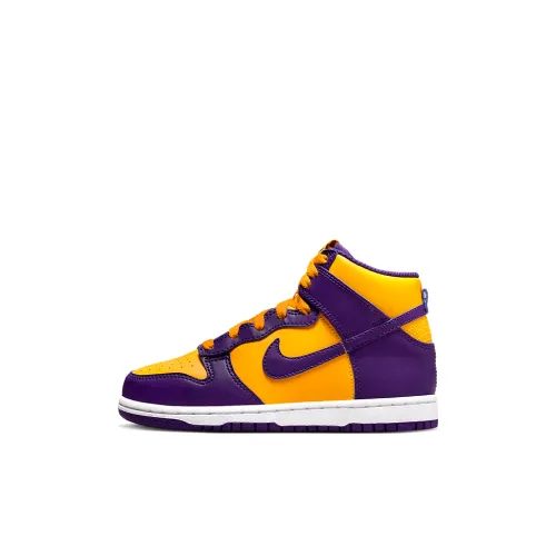 Nike Dunk Vachetta Коричневый Slip Resistant Abrasion Resistant High Топ Детские Скейтбординги Фиолетовый
