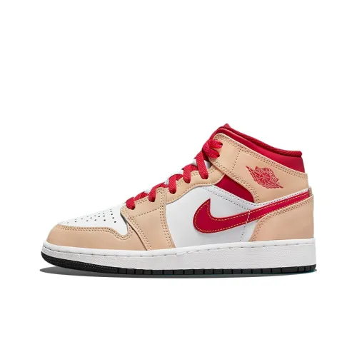 Jordan Air Jordan 1 Детские баскетбольные кроссовки MID Топ Школьный возраст