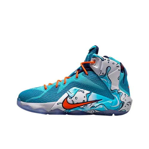 nike Lebron 12 Buckets MID Топ Детские Баскетбольные кроссовки Синий Подростки