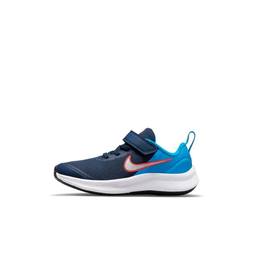 Nike Star Runner 3 Anti KICK Амортизация Низкий Топ Детские Беговые Кроссовки Сине-оранжевый Для детей 3-7 лет