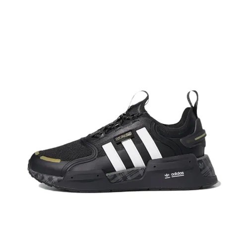 Adidas Originals NMD_V3 Slip-resistant Abrasion-resistant Kids Lifestyle Shoes Black Teenagers Adidas Originals NMD_V3 Противоскользящие Устойчивые к истиранию Детские Лифтайн Шувз Черные Подростки