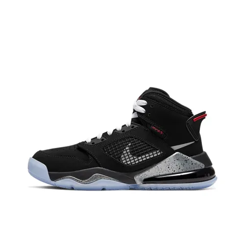 Джордан Mars 270 противоскользящий MID топ детские баскетбольные кроссовки черный серебряный подростки