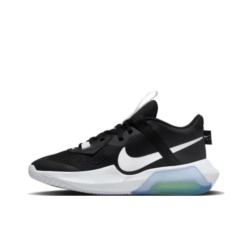 Nike Air Zoom Crossover Game Ready Амортизация Износостойкий Низкий Топ Детские Баскетбольные Кроссовки Белый Черный Синий