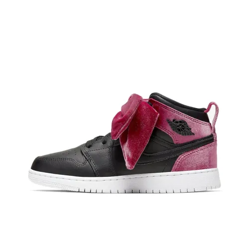 Jordan Air Jordan 1 MID Арочный MID Топ Детские Баскетбольные кроссовки Черно-розовый