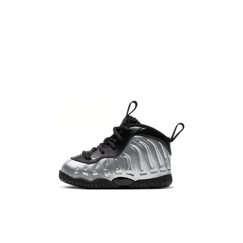 Nike Little Posite One Chrome Черный Высокий Топ Обувь для малышей Серебристый Черный Infant And Toddler