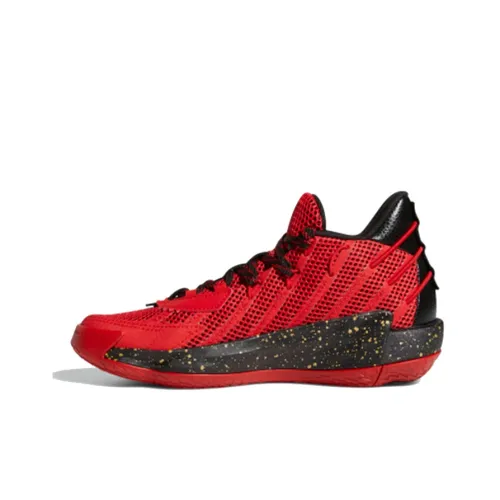 Adidas D Lillard 7 Дышащие Низкие Баскетбольные Кроссовки Красные Черные Золотые Подростки