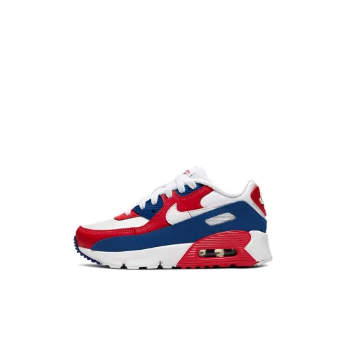 Nike Air Max 90 Kids Lifestyle Shoes Белый Красный Синий Детские 3-7 лет