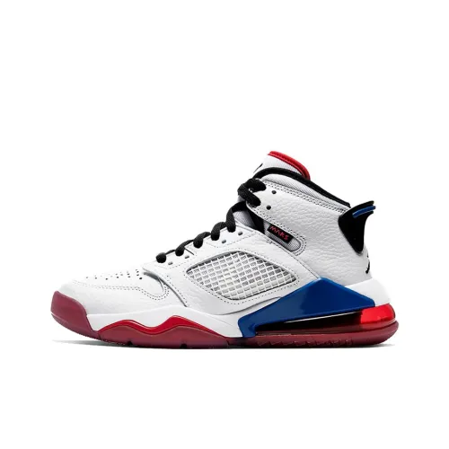 Джордан Mars 270 Дышащий MID Топ Детские Баскетбольные Кроссовки Холодный Белый Красный Китайский