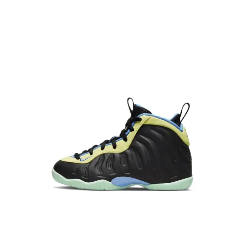 Nike Little Posite One High Топ Баскетбольные кроссовки Черно-желтый для детей 3-7 лет