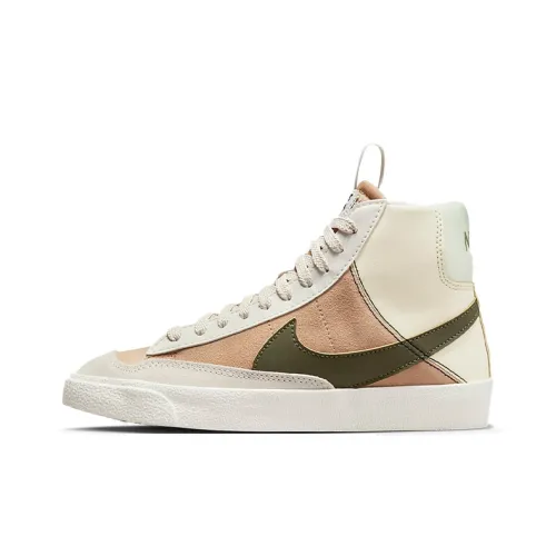 Nike Blazer '77 SE D Abrasion Resistant MID Топ Детские Скейтбординги Белый-коричневый