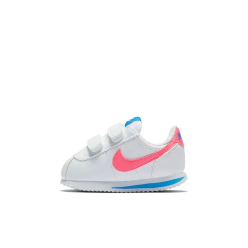 Nike Cortez Slip-resistant Амортизация Устойчивость к износу Легкий Низкий Топ Обувь для малышей Белый Розовый Синий