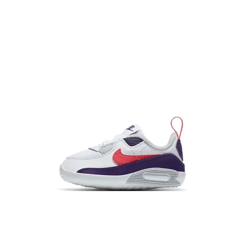 Nike Air Max 90 Crib Low Топ Обувь для малышей Белый Красный Фиолетовый Infant и Toddler