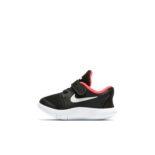Nike Flex Contract 2 Slip Resistant Амортизация Устойчивость к истиранию Низкий Топ Обувь для малышей Черный Красный