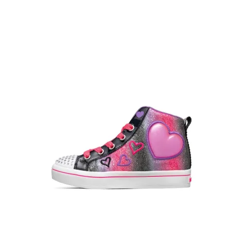 Skechers Лайфстайл Дышащий Высокий Топ Детские Скейтбординги Черный Красный для Детей Возрастом 3-7 Лет