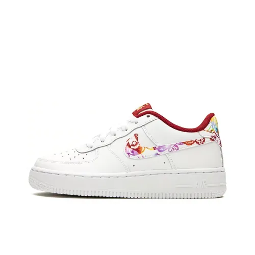 Nike Air FORCE 1 CNY Амортизация Износостойкий Низкий Топ Детские Скейтбординги Белый