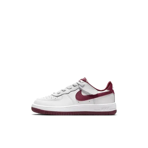 Nike Air FORCE 1 Амортизация Износостойкий Низкий Топ Детские Скейтбординги Белый Красный для детей 3-7 лет