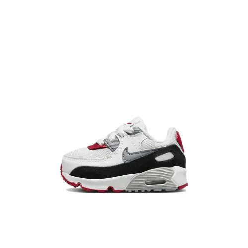 Nike Air Max 90 Low Топ Обувь для малышей Белый черный красный Infant And Toddler