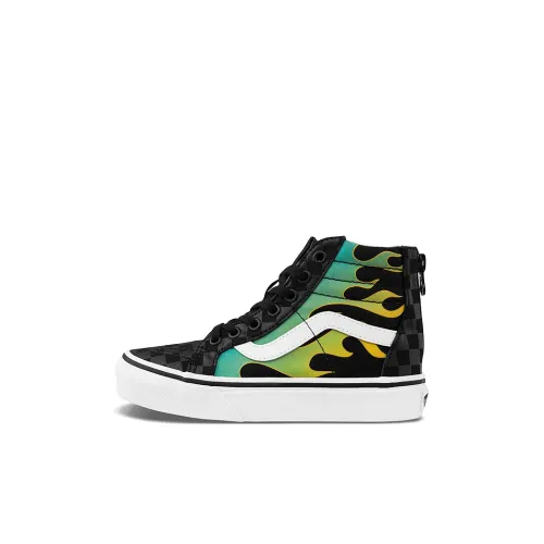 VANS SK8 Zip High Топ Детские Скейтбординги Пламя Черный Children Возраст 3-7 лет