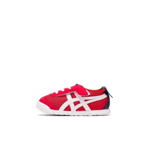 Onitsuka Tiger MEXICO 66 Ts Противоскользящий Устойчивый к истиранию Низкий Топ Спортивная Повседневная Обувь Красный Для Малышей и Детей