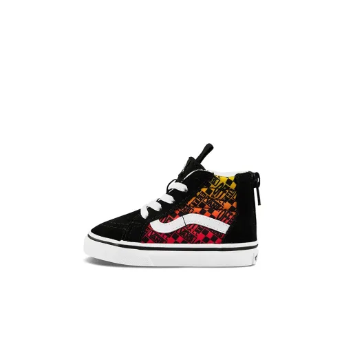 Vans SK8 Zip Высокие Кроссовки для Малышей Черные Красные Infant и Toddler