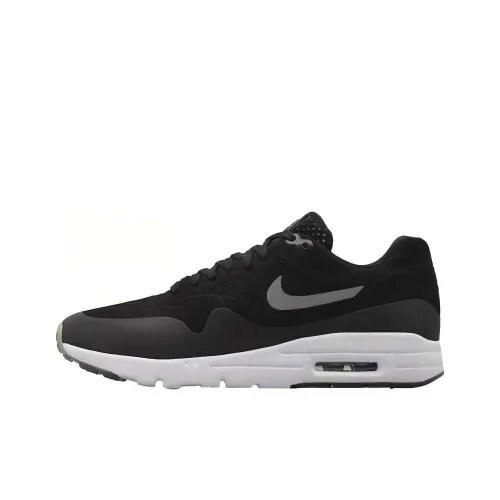 Nike Air Max 1 Ультра Moire Амортизация Износостойкий Низкий Топ Kids Lifestyle Shoes Черный Подростки