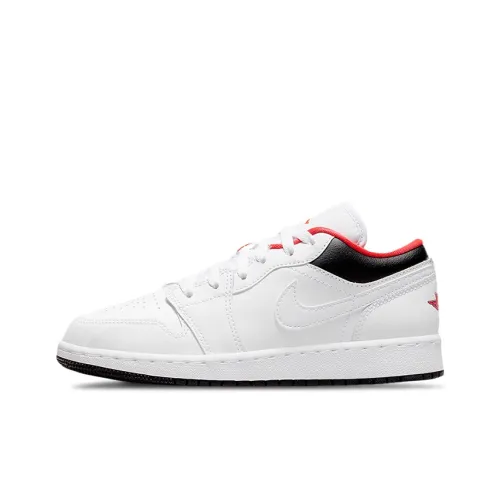 Jordan Air Jordan 1 Low 'Чикаго Домашний' Устойчивый к истиранию Низкий Топ Детские Баскетбольные Кроссовки Белый Черный Красный