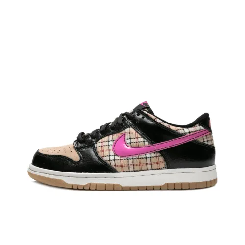 nike Dunk Low Топ Детские Скейтбординги Черно-розовый Подростки