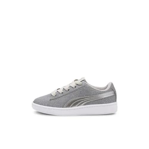PUMA Vikky v2 Glitz Low Топ Детские Скейтбординги Серебряный Children Возраст 3-7 лет