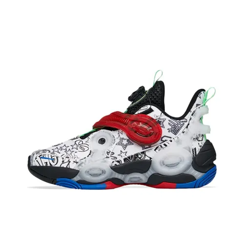 Antakids Alien 2 Износостойкие Дышащие Низкие Баскетбольные Кроссовки для Детей Белые Черные Подростковые