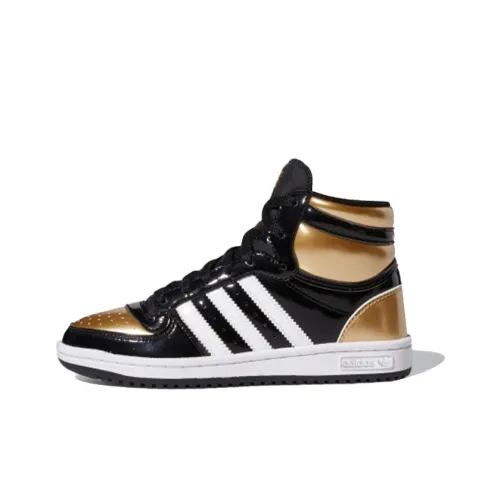 Adidas TOP TEN RB J High Топ Детские Скейтбординги Черный Золото Белый Подростки