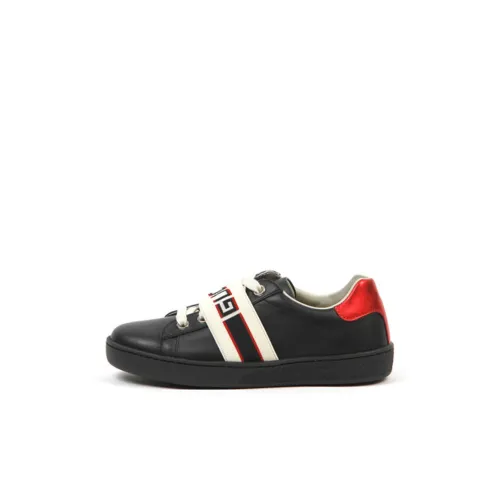 GUCCI Ace Low Топ Детские Скейтбординги Черный Детский