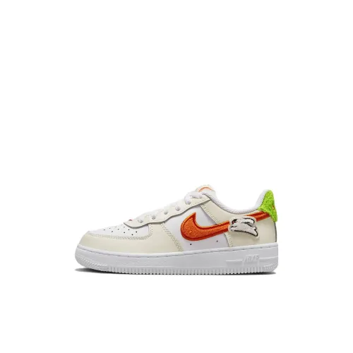 Nike Air FORCE 1 LV8 Устойчивый к истиранию Дышащий Низкий Топ Детские Скейтбординги Экрю Для детей 3-7 лет