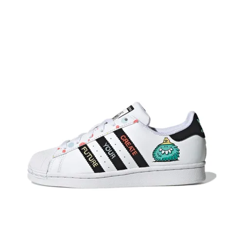 Adidas Originals Superstar Детские Скейтбординги Низкий Топ Школьный возраст