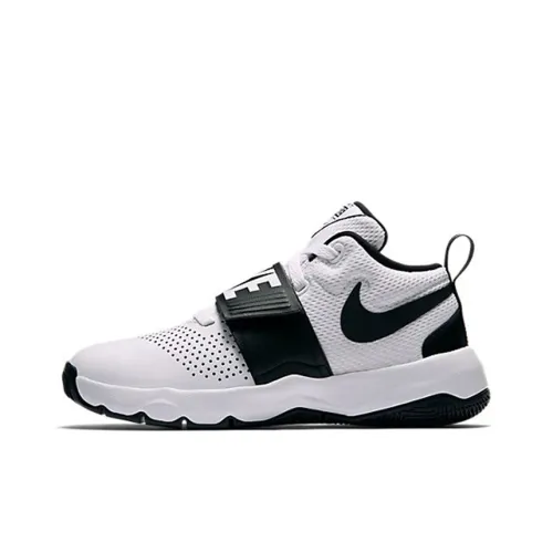 Nike Team Hustle D 8 Устойчивый к истиранию MID Топ Детские Баскетбольные Кроссовки Белый Черный