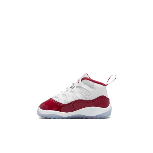 Jordan Air Jordan 11 Ретро 3 4 Устойчивый к истиранию MID Топ Обувь для малышей Белый Красный Синий Детский