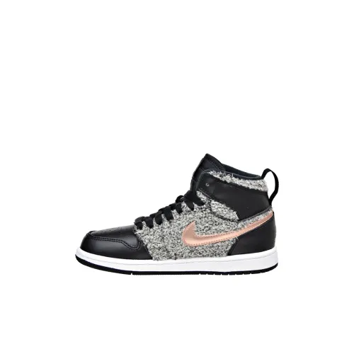 Jordan Air Jordan 1 Ретро High GP MID Топ Детские баскетбольные кроссовки Черный Серый Для детей 3-7 лет