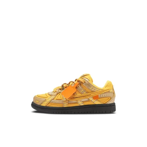 Off Белый x Nike Rubber Dunk Университетский Золотой Низкие Кроссовки для скейтбординга Черный Золотой Детские Возраст 3-7 лет