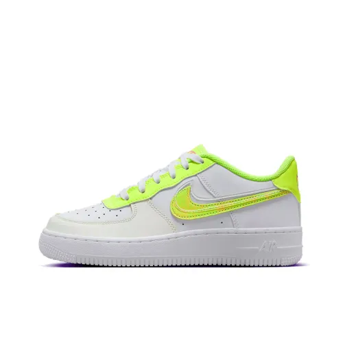 Nike Air Force 1 Устойчивый к истиранию Низкий Топ Детские Скейтбординг Белый