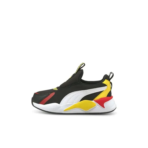 PUMA RS X Амортизация Износостойкий Низкий Топ КIDS Лайфстайл Обувь Черный Желтый Красный Дошкольная