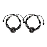 Пара акварельных браслетов "Мир" с замком