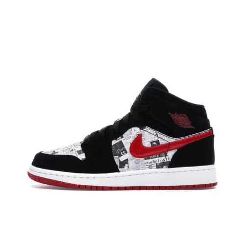 Jordan Air Jordan 1 Детские баскетбольные кроссовки MID Топ Унисекс