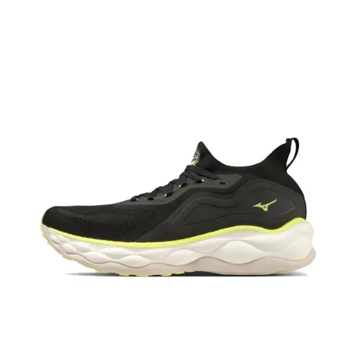 Mizuno Wave Neo Slip-Resistant Abrasion-Resistant Low Top Casual Running Shoes Men's Black Мицубо Уэйв Нео Противоскользящий Устойчивый к Износу Низкий Топ Повседневные Беговые Кроссовки Мужские Черные
