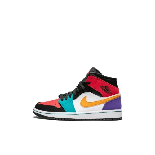 Jordan Air Jordan 1 MID Топ Детские баскетбольные кроссовки для детей 3-7 лет