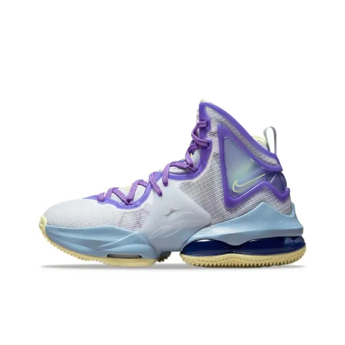 Nike Lebron 19 Пасха Джеймс 19 High Топ Детские Баскетбольные Кроссовки Фиолетовый Белый