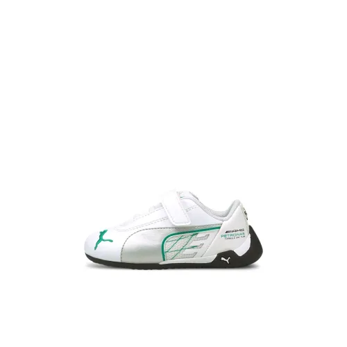 PUMA Mercedes AMG Petronas R Кошка Низкий Топ Обувь для малышей Белый Зеленый Infant и Toddler