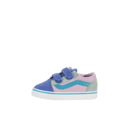 Vans Old Skool Легкий Низкий Топ Обувь для малышей Синий Розовый Infant And Toddler