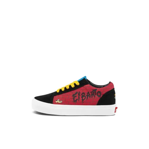 The Simpsons x Vans Old Skool Low Топ Детские Скейтбординги Черный Красный для детей 3-7 лет