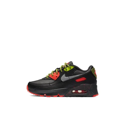 Nike Air Max 90 Беговые кроссовки Черный красный зеленый для детей 3-7 лет