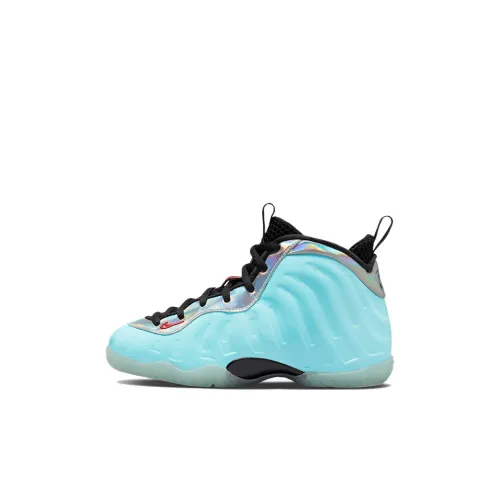 Nike Foamposite One High Топ Детские Баскетбольные Кроссовки Небесно-голубой Для Дошкольников